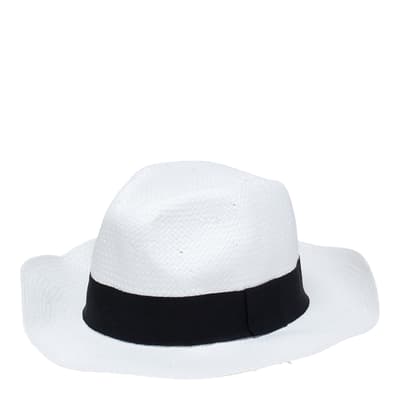 White White Straw Panama Hat 
