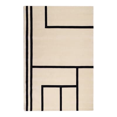 Omar Carpet, Off-White & Black 300 x 400 cm