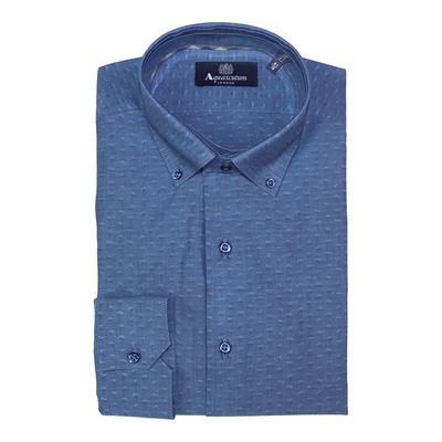 Dark Blue Button Down Long Sleeve Cotton Shirt