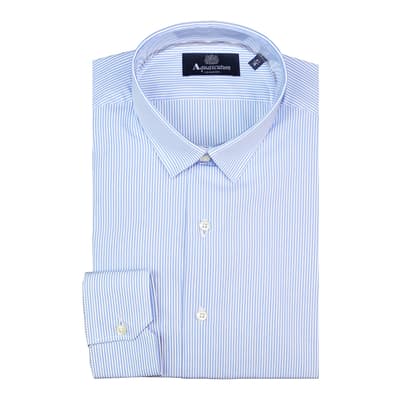Sky Blue Gani Striped Cotton Shirt