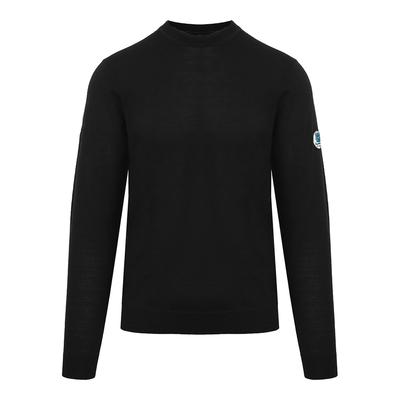 Black Crew Neck Wool Blend Jumper