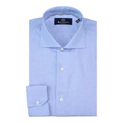 Light Blue Long Sleeve Collared Cotton Shirt