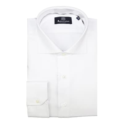 White Long Sleeve Button Cuff Cotton Shirt