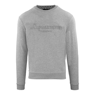 Grey Large Chest Logo Cotton Sweatshirt