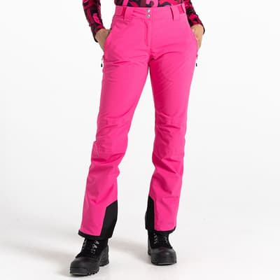 Pink Effused Waterproof Ski Trousers
