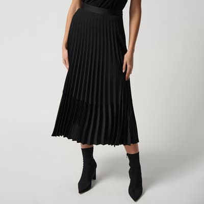 Black Georgette Pleated Skirt