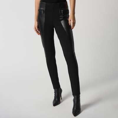 Black Faux Leather Front Pull-on Legging