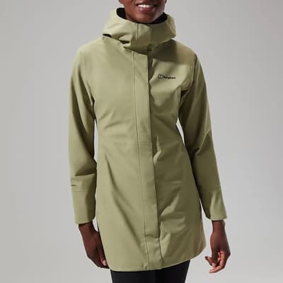 Khaki Omeara Waterproof Long Jacket