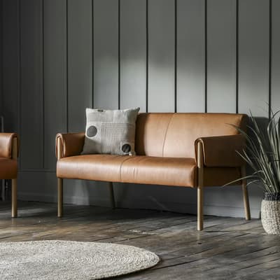 Bonwell 2 Seater Sofa, Brown Leather