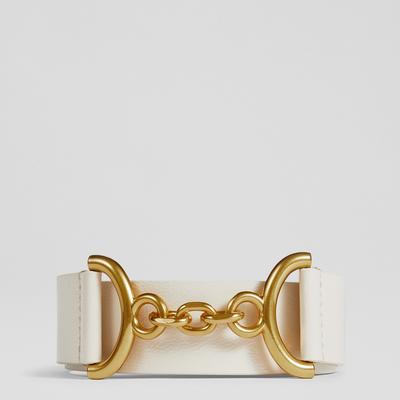 White Deena Crinkle Snaffle Detail Belt