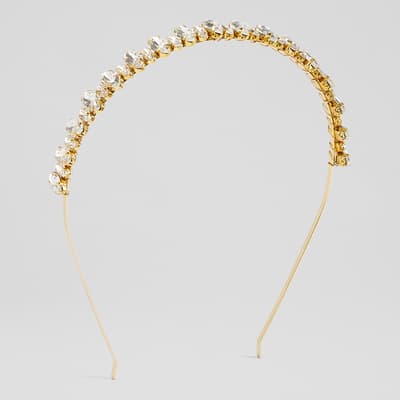 Gold Violet Crystal Headband