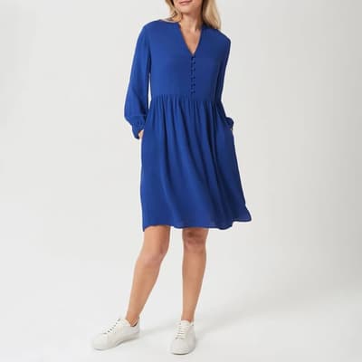 Blue Jessie V-Neck Mini Dress