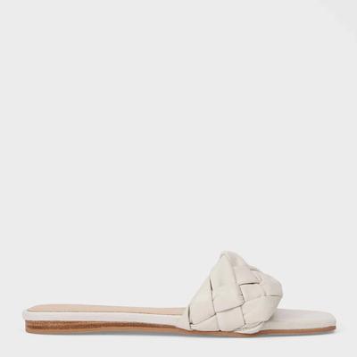 White Wren Leather Sliders