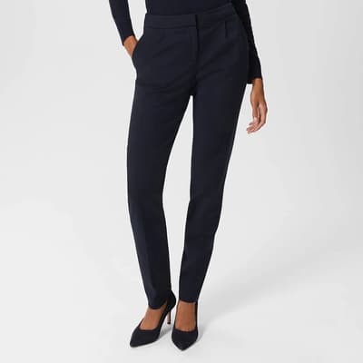 Navy Hollie Wool Blend Trousers