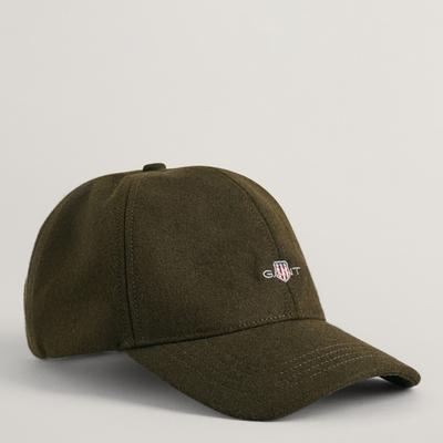 Khaki Shield Logo Melton Wool Blend Cap