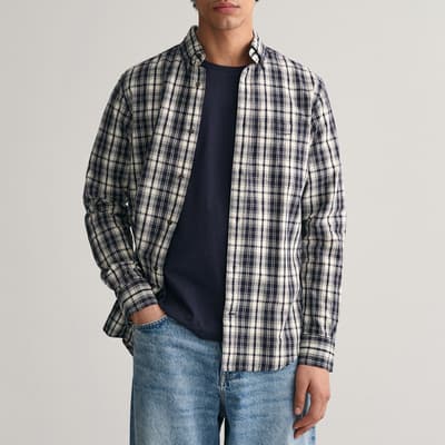 Navy Archive Check Cotton Shirt