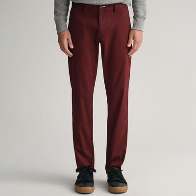 Burgundy Slim Stretch Cotton Blend Chinos