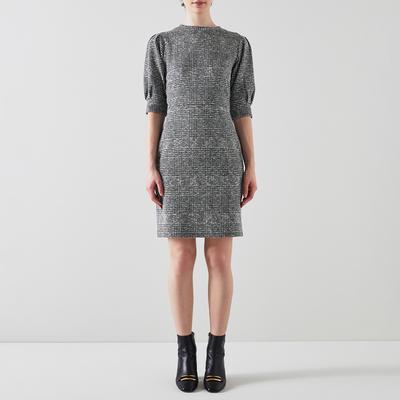 Black Plaid Midi Dress