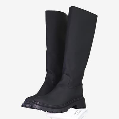 Black knee-high boots - size UK 8
