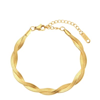 18k Gold Woven Goddess Bracelet