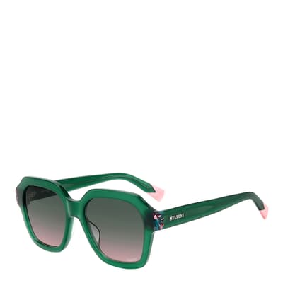 Green Pink Shaded Geometrical Sunglasses