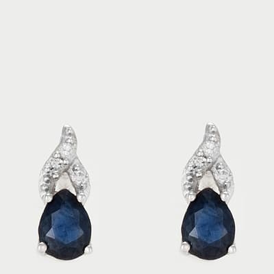 Silver Sapphire Earrings
