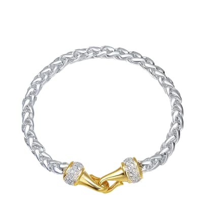 18k Gold Two tone Hook Bracelet