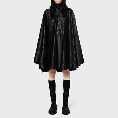 Black Unisex Waterproof Raincoat Cape