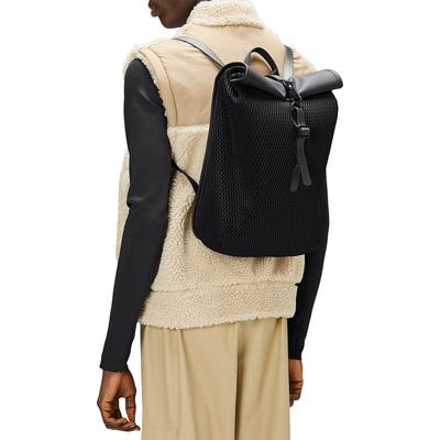 Black Unisex Waterproof Mesh Rolltop Rucksack Mini