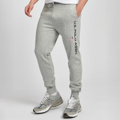 Grey Side Logo Cotton Blend Joggers