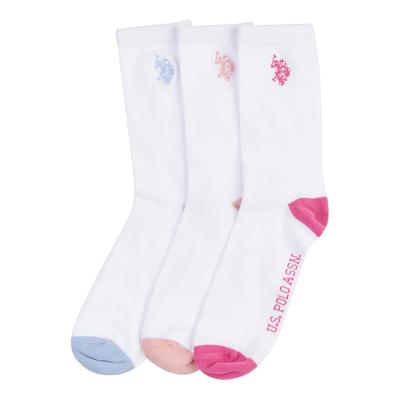 White/Multi 3-Pack High Contrast Cotton Socks 