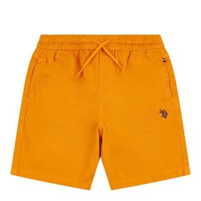 Younger Boy's Orange Classic Cotton Blend Shorts