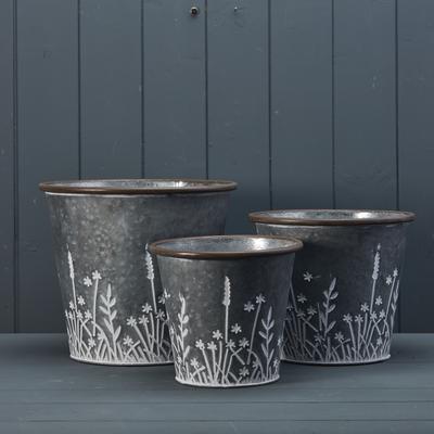 Set of Three Meadow Planters