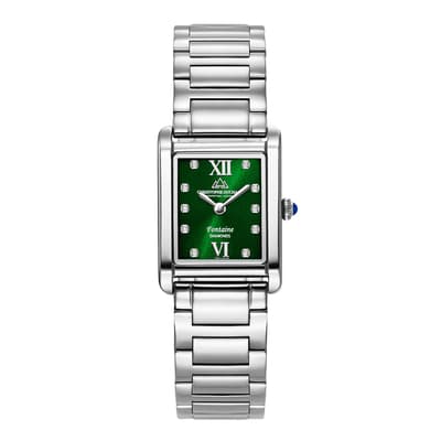 Women's Silver & Green Fontaine Watch