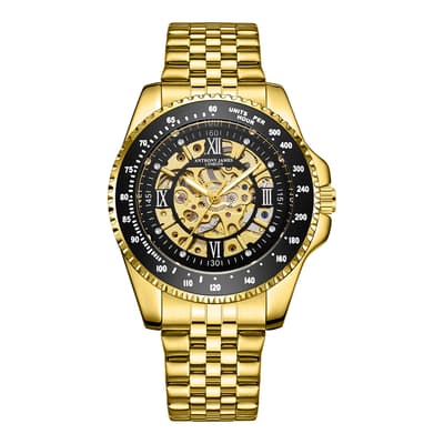Mens Hand Assembled Anthony James Limited Edition Tachymeter Sports Automatic Gold