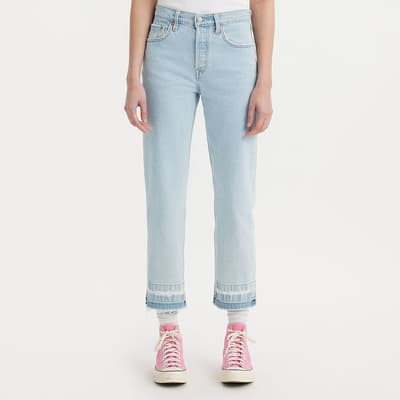 Pale Blue 501® Cropped Stretch Jeans