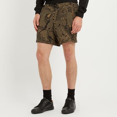 Brown Sailor Printed Shorts