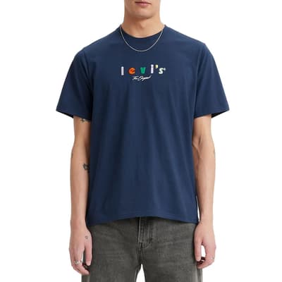 Navy Relaxed Cotton T-Shirt