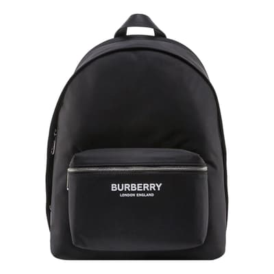 Men's Burberry Black Econyl And Leather Backpack