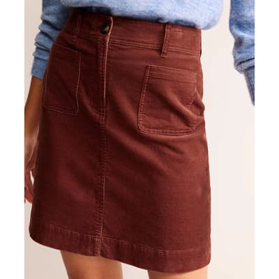Brown Estella Cord Mini Skirt