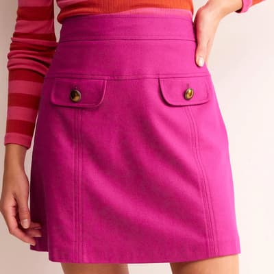 Pink Estella Wool Blend Mini Skirt