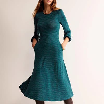 Green Camille Jersey Midi Dress