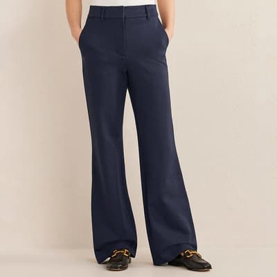 Navy Hampshire Flared Trousers