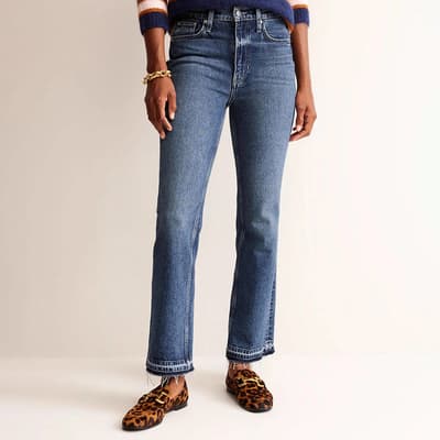 Blue Mid Rise Baby Kick Jeans