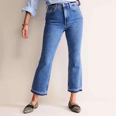 Blue Mid Rise Baby Kick Jeans