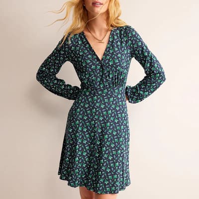 Navy/Green Willow Jersey Dress