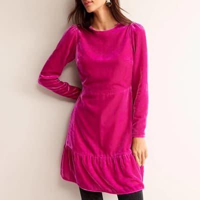 Pink Velvet Short Dress