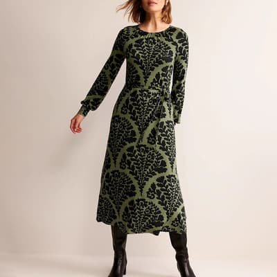 Green Placement Print Dress