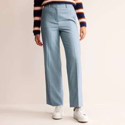 Blue Westbourne Wool Blend Trousers