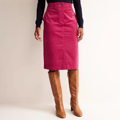 Pink Margot Cord Midi Skirt